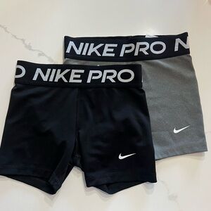 Nike Pro Black and Gray Shorts Kids